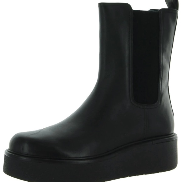 VINCE BRINTON WATER RESISTANT WOMEN’s LEATHER ROUND TOE CHELSEA BOOT- BLACK- 8.5 - Picture 5 of 16